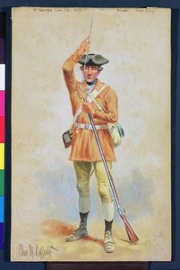 Uniformes de la Revolución Americana: 1777 Vestimenta de Campo Privada del 1er Infantería Continental de Georgia de Charles MacKubin Lefferts
