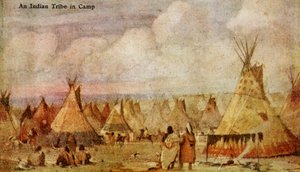 Un campamento nativo americano de Charles Marion Russell