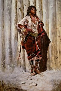 Doncella india en el fortín de Charles Marion Russell