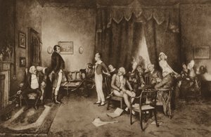 Encuentro de Robert Burns y Sir Walter Scott, Edimburgo (litografía) de Charles Martin (after) Hardie