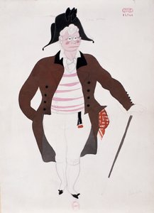 Traje para el personaje de Bartolo de El barbero de Sevilla de Gioacchino Rossini, boceto de Charles Martin (1884-1934)