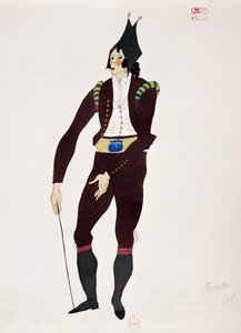 Traje para el personaje de Fiorello de El barbero de Sevilla de Gioacchino Rossini, boceto de Charles Martin (1884-1934) de Charles Martin