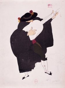 Traje para el personaje del guitarrista de El barbero de Sevilla de Gioacchino Rossini, boceto de Charles Martin (1884-1934) de Charles Martin