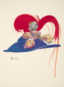 Diseño para un sombrero, de La Mode en mil neuf cent douze. chez Marcelle Demay, pub. 1912
