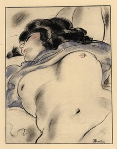 Mujer semidesnuda durmiendo, exponiéndose.