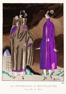 La Promenade à Montmartre, de una colección de láminas de moda, 1920 de Charles Martin