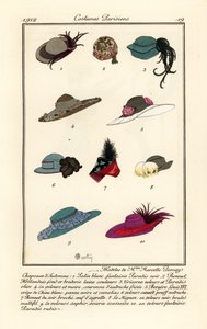 diseños de sombreros de la sombrerera Marcelle. Demay