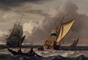 Un Yate de la Armada Holandesa y otros Barcos de Charles Martin Powell