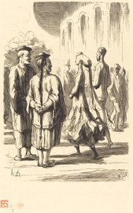 Exposición universal: ¿Quiénes son los más chinos? de Charles Maurand after Honoré Daumier