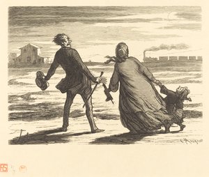 ¡Demasiado tarde! de Charles Maurand after Honoré Daumier
