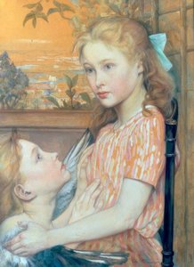 Joven con ángel de la guarda
