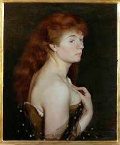 Retrato de joven pelirroja de Charles Maurin