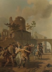 La Rixe, La pelea, c. 1780, 1913 de Charles Melchior Descourtis