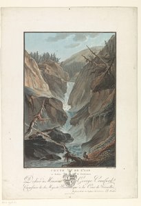 Waterval van de rivier de Aare
Cascada del Aare sobre Gutdannen (título del objeto)
Vistas notables de las montañas de Suiza (título de la serie) de Charles Melchior Descourtis