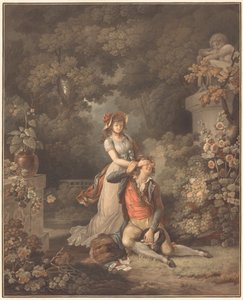 El amante sorprendido de Charles Melchior Descourtis after Jean Frederic Schall