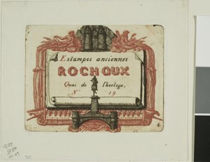 Tarjeta de Dirección del Vendedor de Grabados, Rochoux