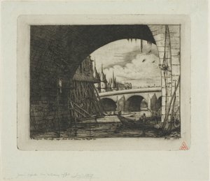 Un arco del Pont Notre-Dame, París