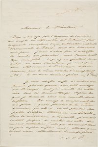 Carta autografiada de Charles Meryon de Charles Meryon
