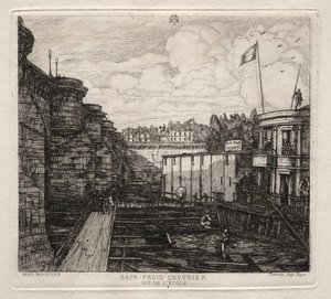 Establecimiento de baños fríos de Chevrier, París de Charles Meryon