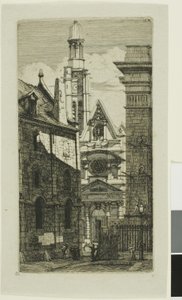 Iglesia de San Esteban del Monte, París de Charles Meryon