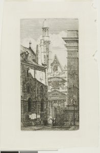 Iglesia de St. Etienne du Mont, París de Charles Meryon