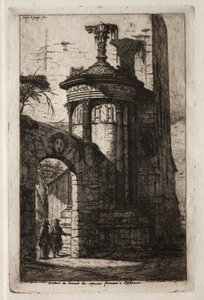 Entrada al Convento de los Capuchinos Franceses en Atenas, 1854 de Charles Meryon