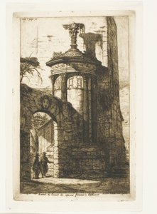 Entrada al monasterio capuchino francés en Atenas de Charles Meryon