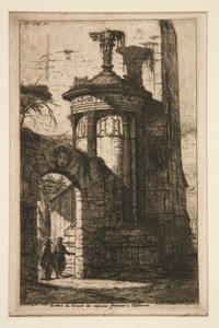 Entr?e du couvent des capucins fran?ais ? Atenas (Entrada al monasterio capuchino francés en Atenas) de Charles Meryon