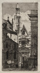 Grabados de París: Iglesia de San Esteban del Monte de Charles Meryon