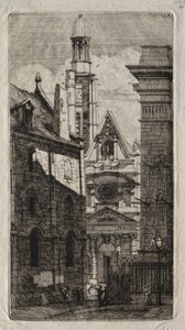 Grabados de París: Iglesia de San Esteban del Monte, 1852 de Charles Meryon