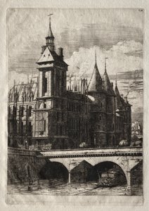 Grabados de París: La Torre del Reloj, 1852 de Charles Meryon