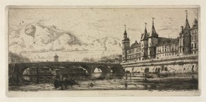 Grabados de París: El Puente del Intercambio de Charles Meryon