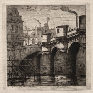Grabados de París: El Puente Nuevo de Charles Meryon