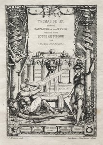Frontispicio para un catálogo de los grabados de Thomas de Leu, 1866 de Charles Meryon