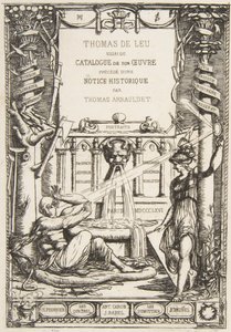 Frontispicio para el catálogo de la obra de Thomas De Leu de Charles Meryon