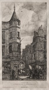 Casa con una Torre, No. 22 Calle de la Escuela de Medicina de Charles Meryon