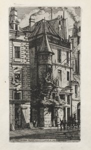 Casa con torreta, rue de la Tixéranderie, París de Charles Meryon