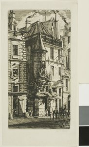Casa con torreón, rue de la Tixeranderie, París de Charles Meryon