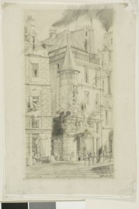 Casa con torreón, rue de la Tixeranderie, París de Charles Meryon