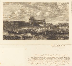 El antiguo Louvre, de una pintura de Zeeman, 1651 de Charles Meryon