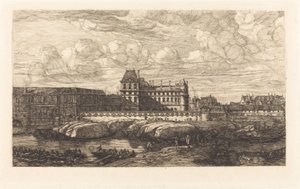 El antiguo Louvre, de una pintura de Zeeman, 1651 de Charles Meryon
