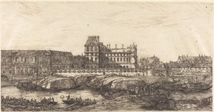 El antiguo Louvre, de una pintura de Zeeman, 1651 de Charles Meryon