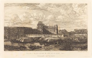 El antiguo Louvre, de una pintura de Zeeman, 1651 de Charles Meryon