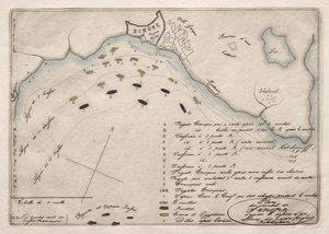 Mapa de la batalla de Sinope, 1853 de Charles Meryon