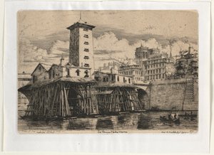 Casa de bombas de Notre Dame, París, 1852 de Charles Meryon