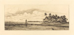 Oceanía, islotes en Uvea (Wallis); Pesca con Palmas, 1845 de Charles Meryon