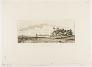 Oceanía: Pesca, Cerca de Islas con Palmas en el Grupo Uea o Wallis, 1845 de Charles Meryon