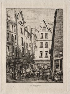 Calle Pirouette, cerca de los mercados, París de Charles Meryon