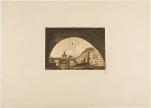 Pont-Neuf y la Samaritaine vistos desde debajo del primer arco del Pont-au-Change, París de Charles Meryon