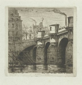Pont-Neuf sobre el Sena en Parijs
El Pont-Neuf
Eaux-Fortes en París (título de la serie) de Charles Meryon